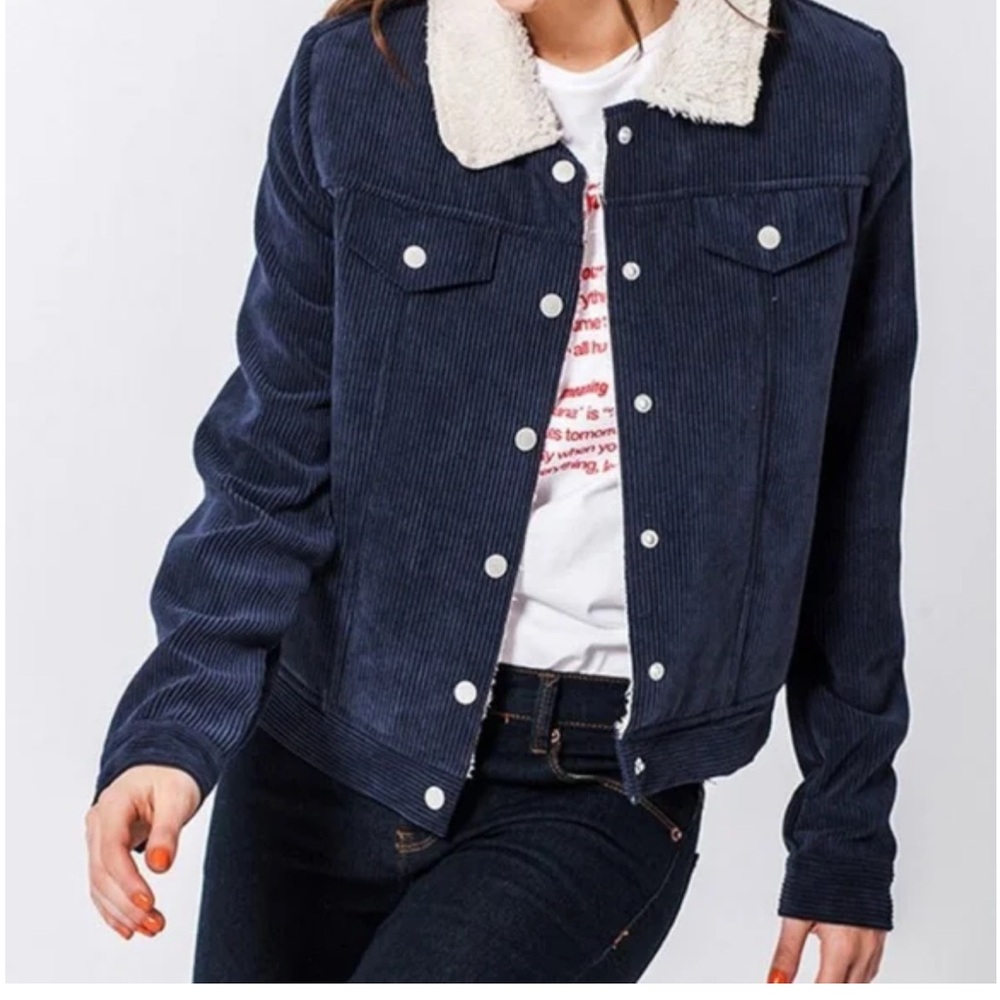 Favlux blue corduroy women’s jacket size m